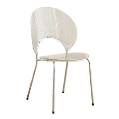 Scandinavian Style Stackable Armless Side Chair in Plastic & Acrylic Dining Chairs
