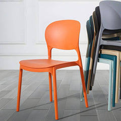 Stackable Modern Side Chair with Low Back in Plastic & Acrylic - Contemporary Style Dining Chairs