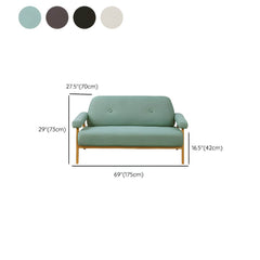 Scandinavian Style Small Size Sofa with Wood Frame in Solid Color - Black Faux Leather 52"L x 28"W x 29"H Sofa