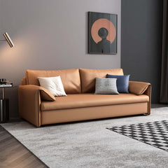 Convertible Sleeper Sofa Stylish Design Leather Sofa Bed with Metal Frame