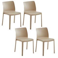 Scandinavian Plastic & Acrylic Kitchen & Dining Chair with Low Back Dining Chairs