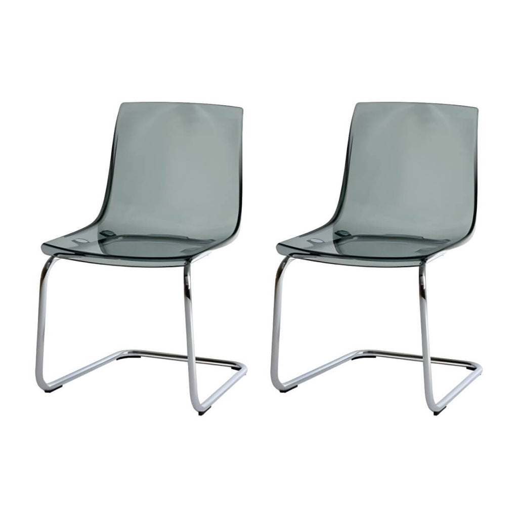 Scandinavian style low back side chair made of plastic and acrylic, ideal for kitchen and dining areas