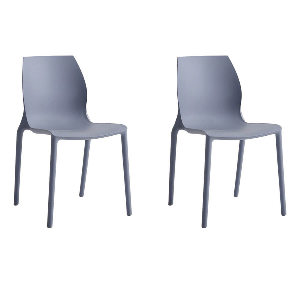 Stackable modern Scandinavian plastic and acrylic chair for kitchen and dining use