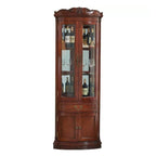 78" Tall Antique Corner Bar Cabinet, Birch Wood, Brown Main Product Image