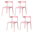 Stackable Nordic acrylic dining chair with backrest and acrylic legs