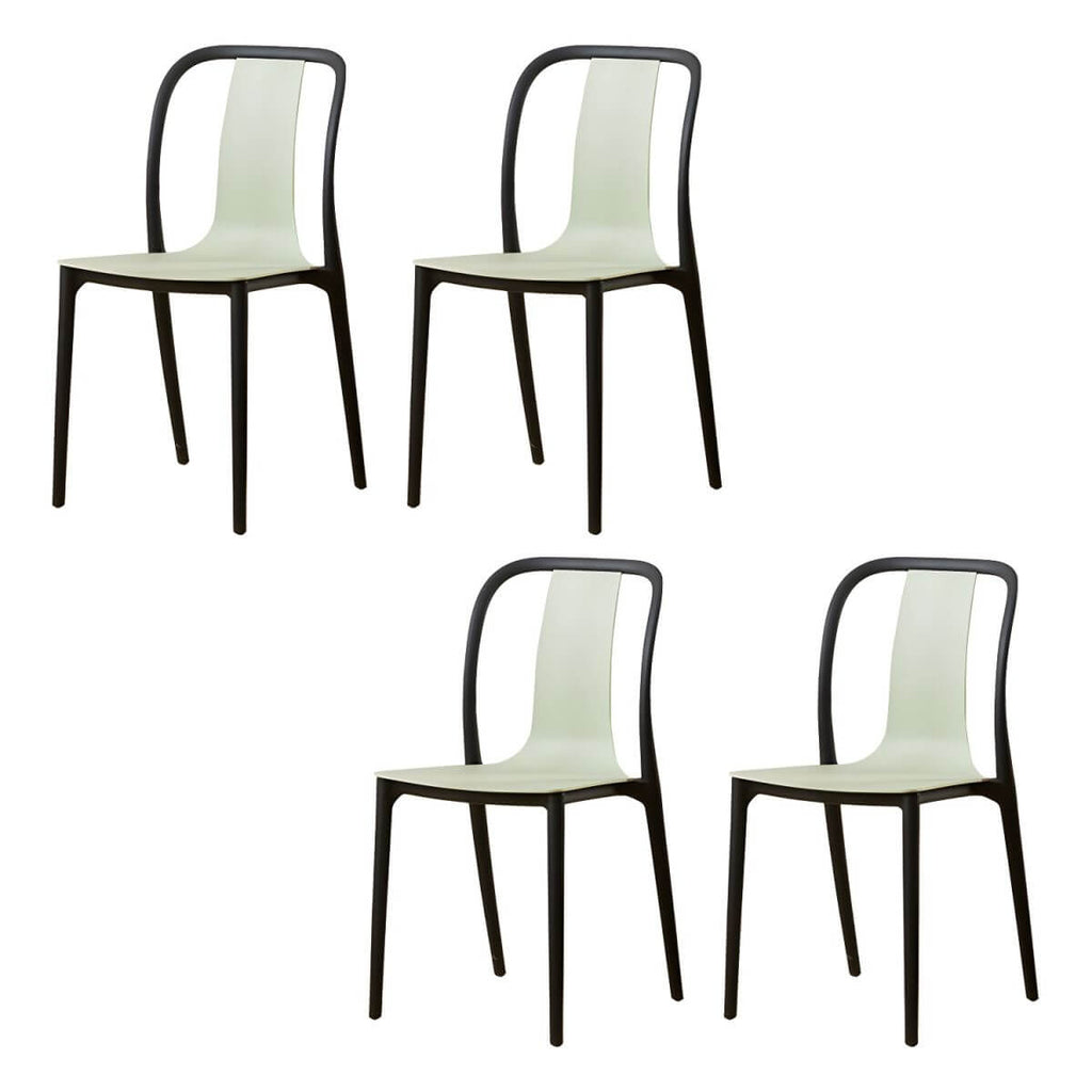Low-back plastic and acrylic side chair with modern style for kitchen and dining areas