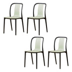 Low-back plastic and acrylic side chair with modern style for kitchen and dining areas