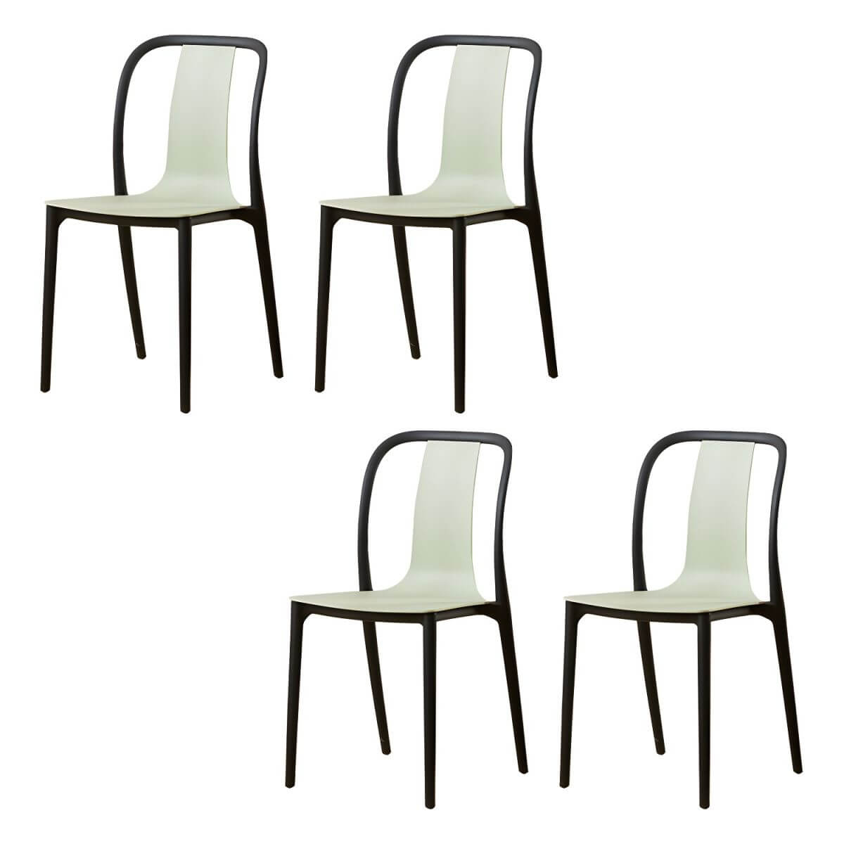 Low-back plastic and acrylic side chair with modern style for kitchen and dining areas