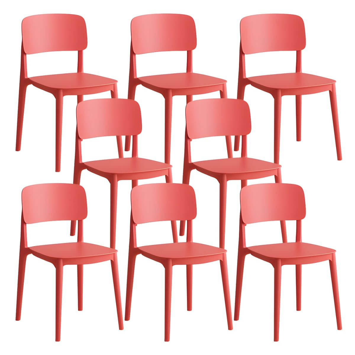 Scandinavian style stackable plastic and acrylic side chair for kitchen and dining