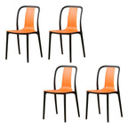 Low-back plastic and acrylic side chair with modern style for kitchen and dining areas
