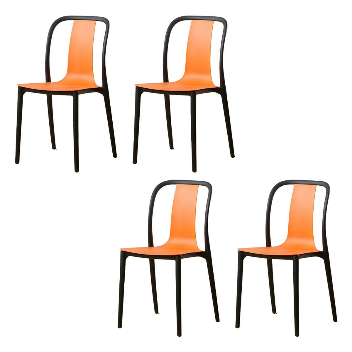 Low-back plastic and acrylic side chair with modern style for kitchen and dining areas