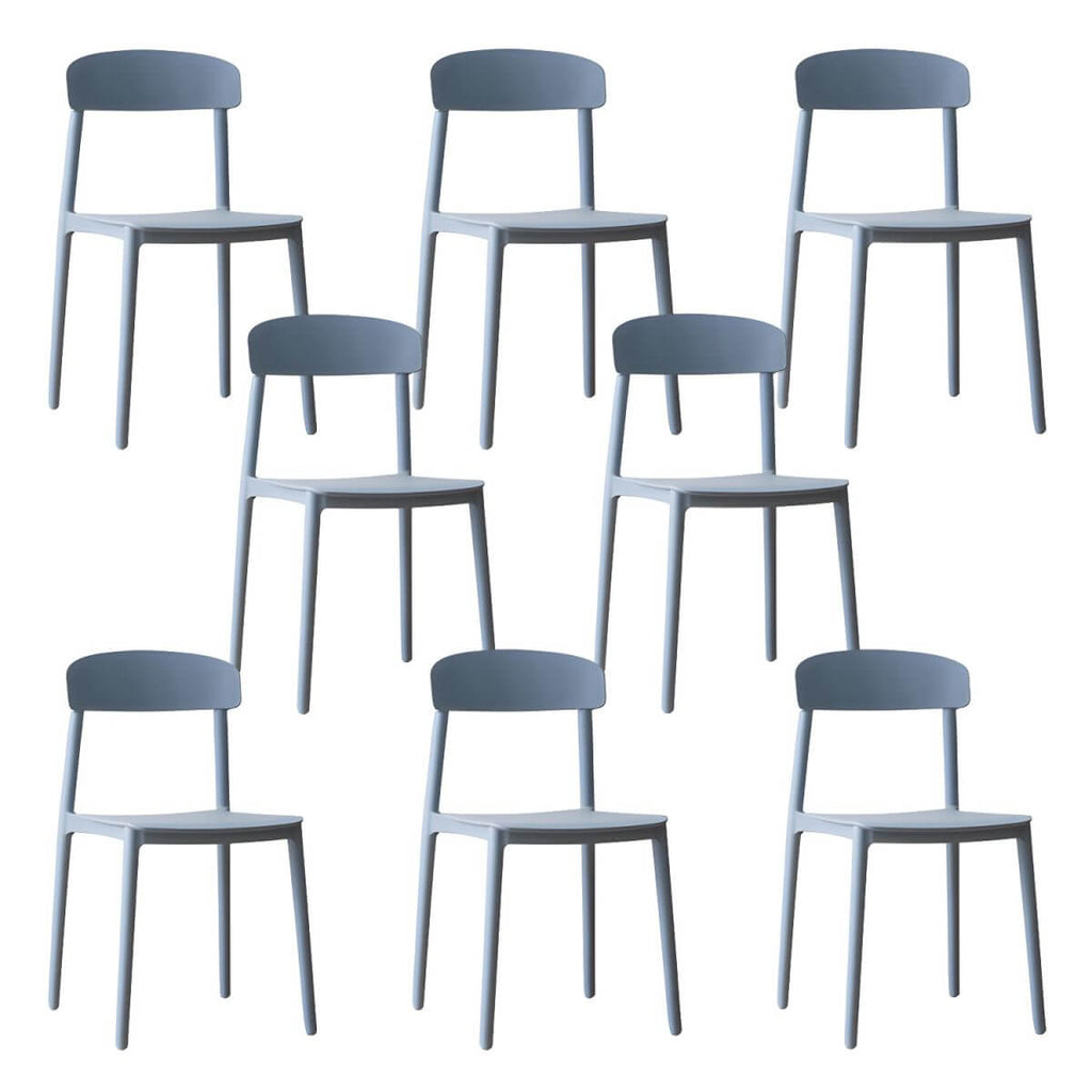 Scandinavian style low back kitchen and dining chair made of plastic and acrylic