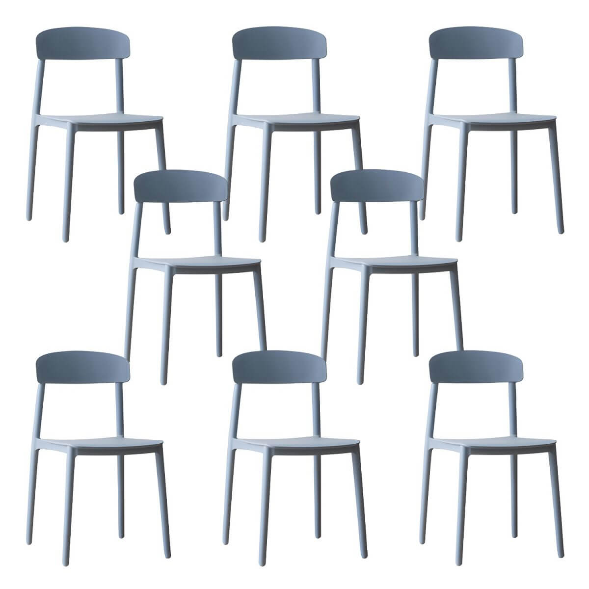 Scandinavian style low back kitchen and dining chair made of plastic and acrylic