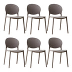 Scandinavian plastic dining chair with open back and four legs, ideal for home use