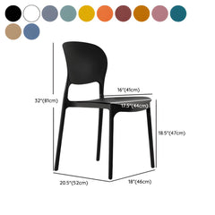 Stackable Modern Side Chair with Low Back in Plastic & Acrylic - Contemporary Style Dining Chairs