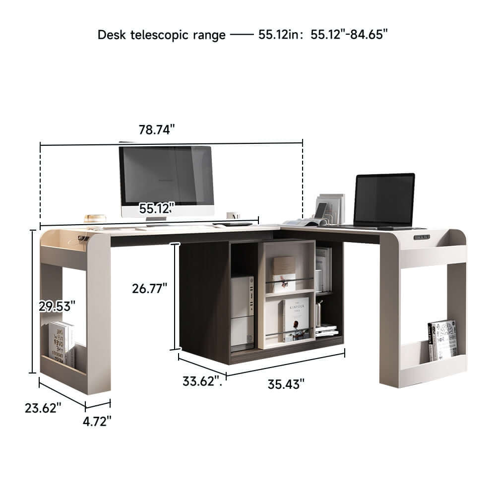 Luxury L-shaped corner desk designed for a home office workspace