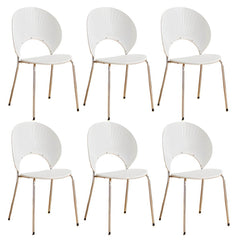 Acrylic Open Back Armless Stackable Dining Chair with Metal Legs Dining Chairs