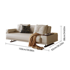 Modern Minimalist Folding Sofa bed with Reversible Armrests & Adjustable Side Table