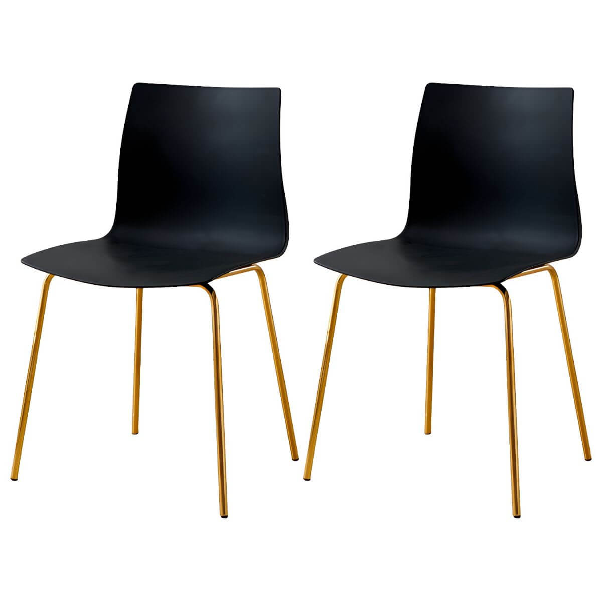 Modern plastic and acrylic side chair with metal legs, ideal for kitchen and dining rooms