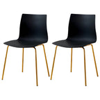 Modern plastic and acrylic side chair with metal legs, ideal for kitchen and dining rooms