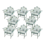 Green metal outdoor dining chair with classic style and water-resistant finish