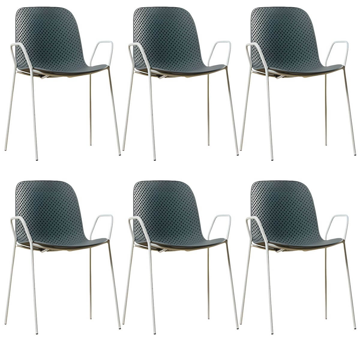 Scandinavian stackable kitchen chair with plastic and acrylic seat and metal legs