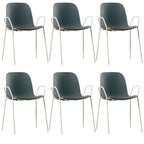 Scandinavian stackable kitchen chair with plastic and acrylic seat and metal legs