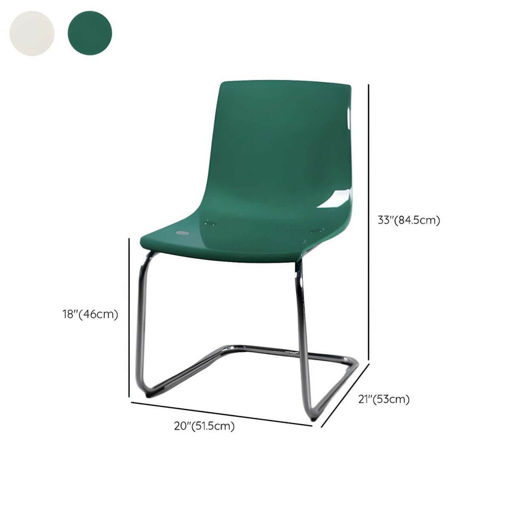 Scandinavian style low back side chair made of plastic and acrylic, ideal for kitchen and dining areas