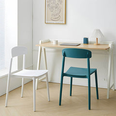 Scandinavian Style Plastic & Acrylic Kitchen & Dining Chair with Low Back Dining Chairs