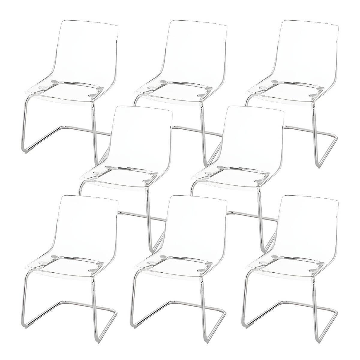 Scandinavian style low back side chair made of plastic and acrylic, ideal for kitchen and dining areas