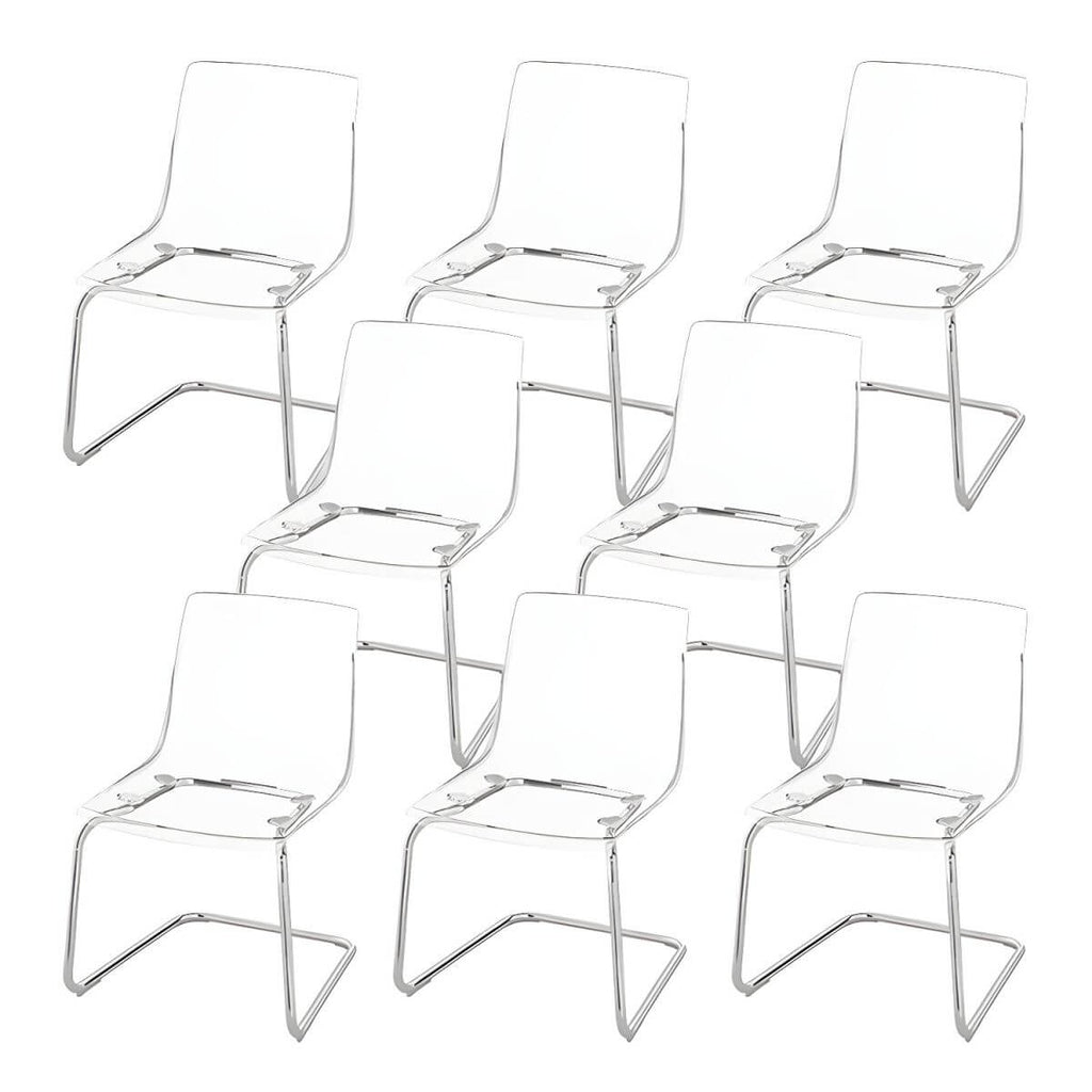 Scandinavian style low back side chair made of plastic and acrylic, ideal for kitchen and dining areas