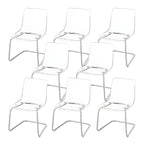 Scandinavian style low back side chair made of plastic and acrylic, ideal for kitchen and dining areas