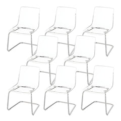Gorgeous Scandinavian Style Side Chair - Low Back Plastic & Acrylic Chair for Kitchen & Dining Dining Chairs
