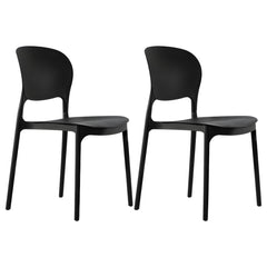 Stackable Modern Side Chair with Low Back in Plastic & Acrylic - Contemporary Style Dining Chairs