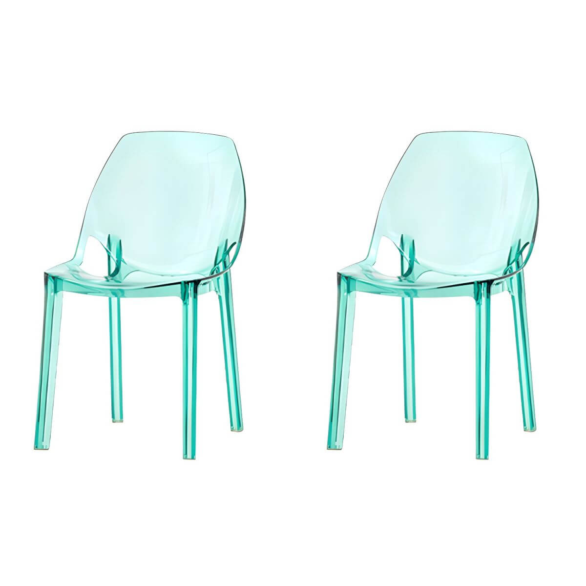 Armless acrylic side Parsons dining chair for indoor home use