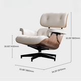 Upgraded Black/White Recliner Leather Home Office Chair Adjustable Upholstered Swivel Chair