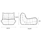 Kids' suede furry caterpillar lounge chair and single Togo sofa available in multiple colors