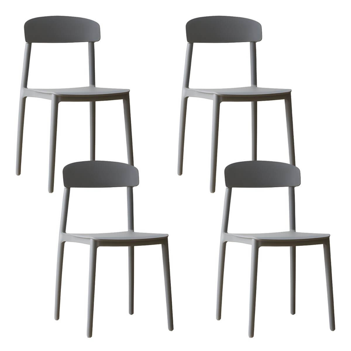 Scandinavian style low back kitchen and dining chair made of plastic and acrylic