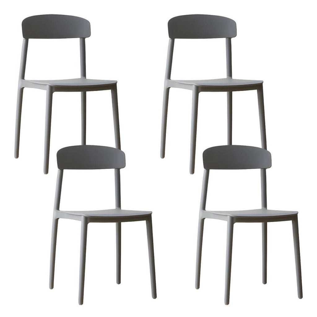 Scandinavian style low back kitchen and dining chair made of plastic and acrylic
