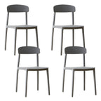 Scandinavian style low back kitchen and dining chair made of plastic and acrylic