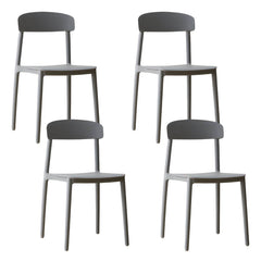 Scandinavian Style Plastic & Acrylic Kitchen & Dining Chair with Low Back Dining Chairs