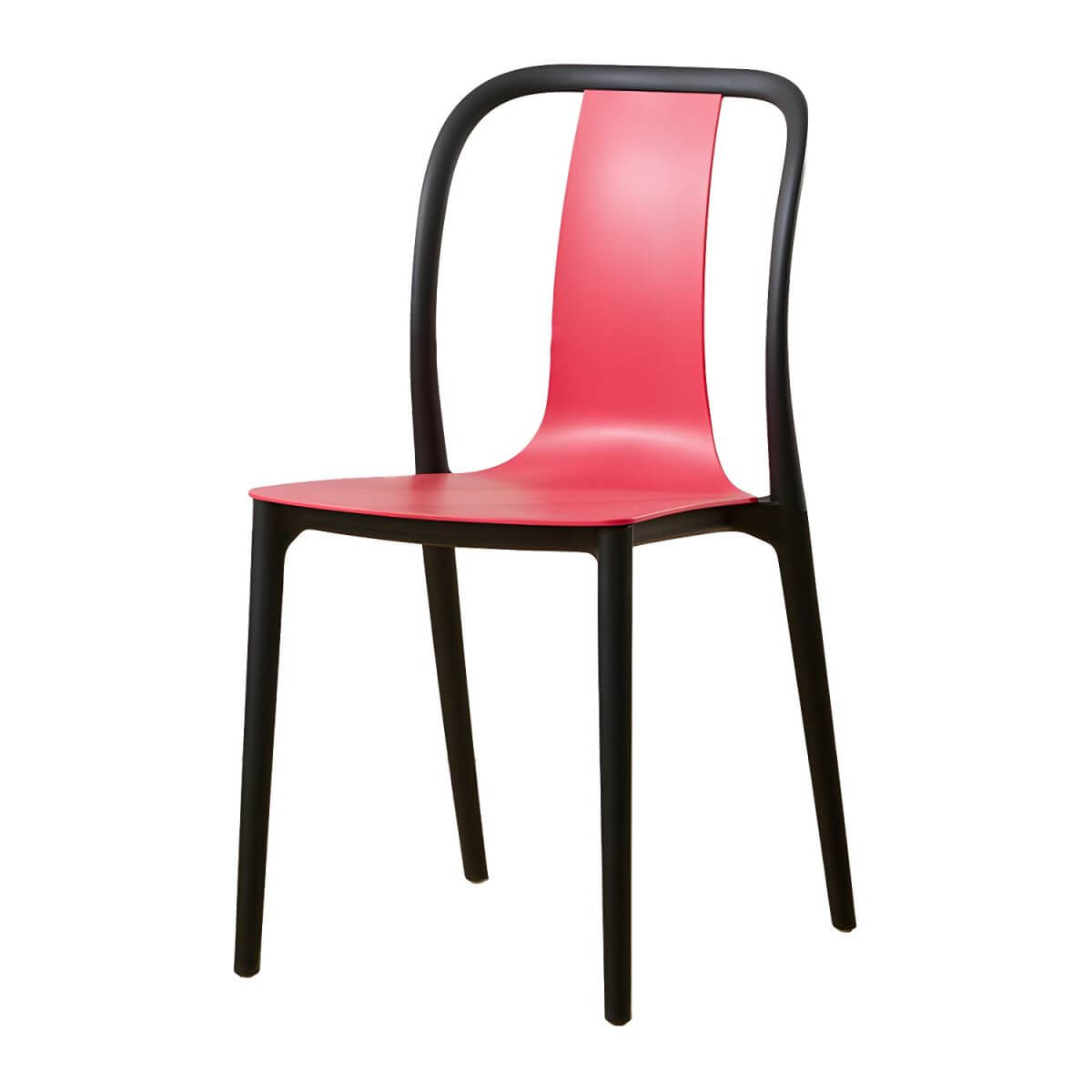Low-back plastic and acrylic side chair with modern style for kitchen and dining areas