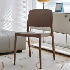 Scandinavian Plastic & Acrylic Dining Chair with Low Back Rest and Armless Design Dining Chairs