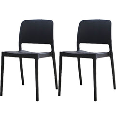 Scandinavian Plastic & Acrylic Dining Chair with Low Back Rest and Armless Design Dining Chairs