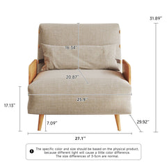 3-in-1 Futon Sofa Bed Convertible Chair Recliner Space -saving