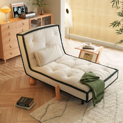 Convertible Armless Sleeper Sofa Bed Single Chair with Solid Wood Legs