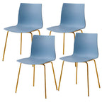 Modern plastic and acrylic side chair with metal legs, ideal for kitchen and dining rooms