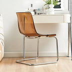 Scandinavian style low back side chair made of plastic and acrylic, ideal for kitchen and dining areas