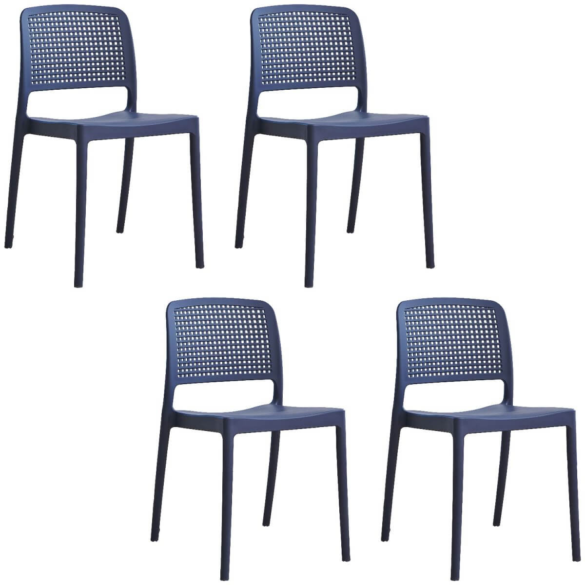 Stackable modern plastic and acrylic side chair for kitchen and dining use