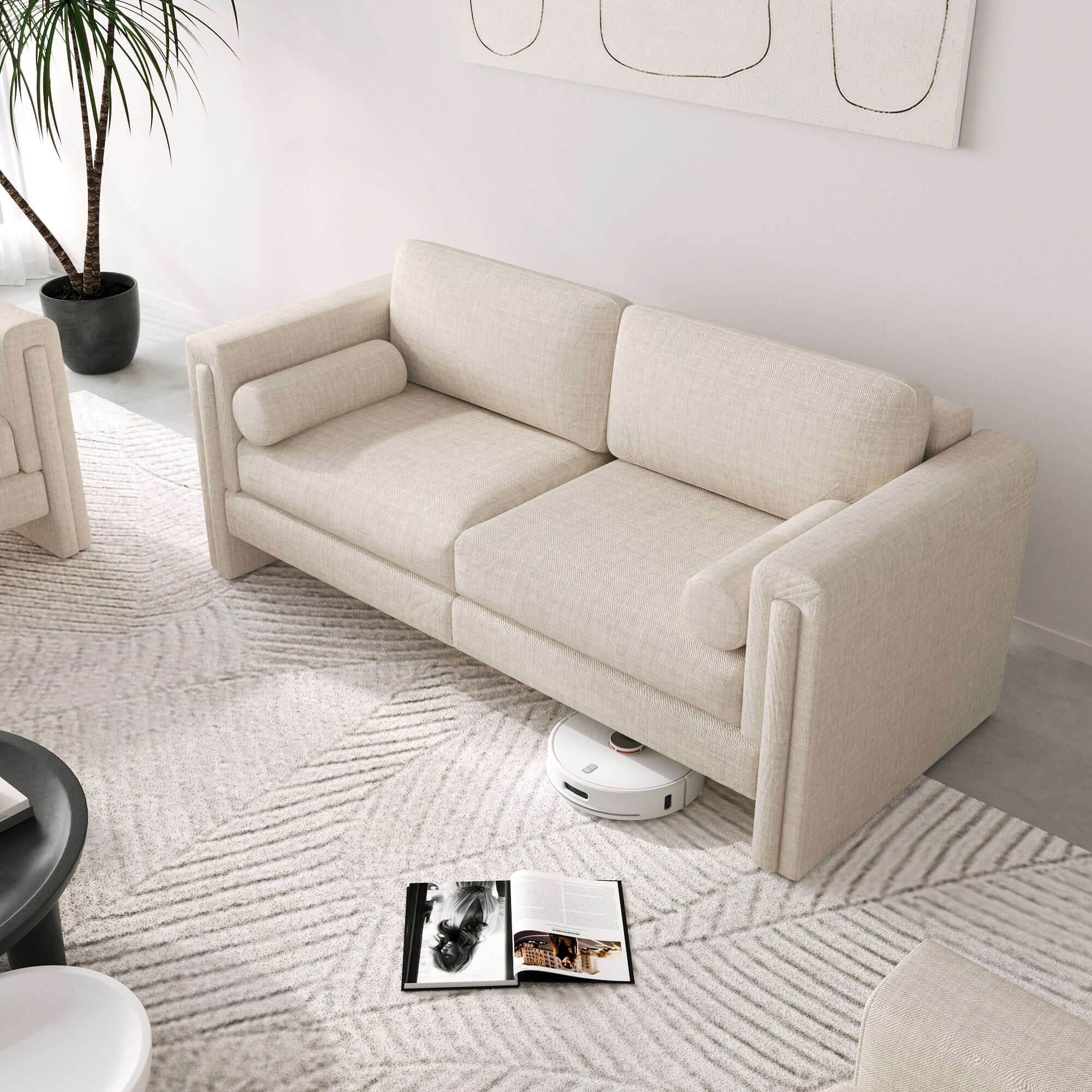 Modern modular sectional sofa available in two fabric options for customizable comfort